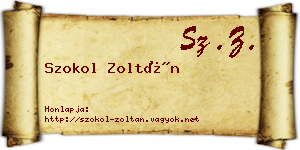 Szokol Zoltán névjegykártya